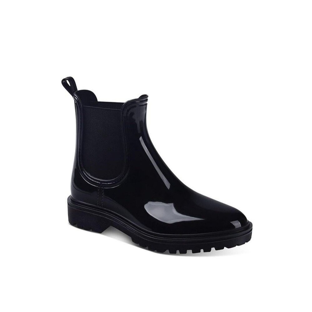 INC Womens 9 M Black Patent Rylien Pull On Ankle Rain Boots NIB TI4